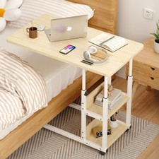 Beistelltisch Laptoptisch Computertisch Höhenverstellbar mit Rollen Sofatisch