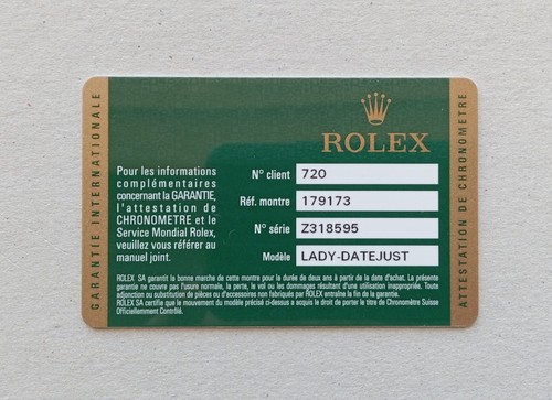 Rolex garantie - garantie,