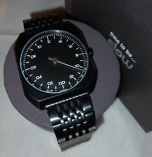 Slow Mo 03 Uhr Einzeigeruhr Edelstahl schwarz Schweizer Einzeiger Quarz OVP