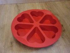 Tupperware Silikon Backform 6x Herz Muffin zauberhaft Kuchen  rot wie NEU