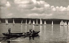 AK BRD - Fischerin am Bodensee - Segelregatta  ~1959 nach Wilrijk - Belgien