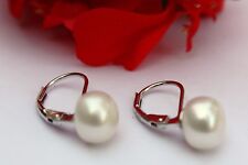 YR003  9 mm Süßwasser Perlen Schmuck Ohrringe Ohrstecker Ohrhänger 925 Silber !