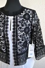 Zara Jacke neu Top blau Spitze Abendmode Spitzenbolero Bluse  S  36 - 38 Blüten