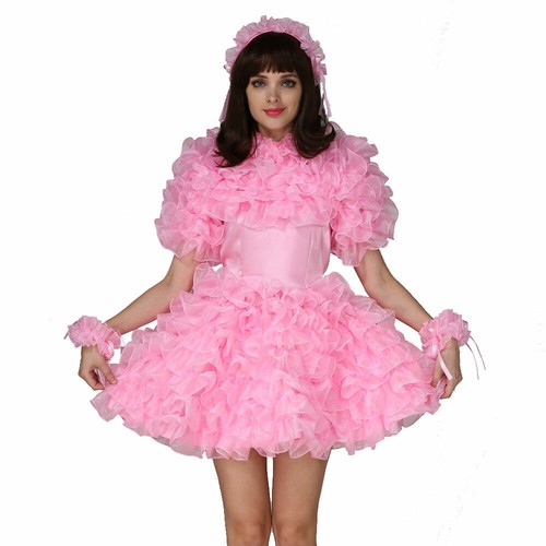 Sissy girl maid pink - sissy, satin
