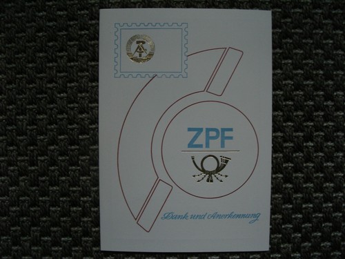 Ddr gedenkblatt1983 zpf - "zpf,