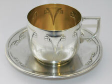 Seltene Jugendstil Tasse + Untertasse WMF Modell 34 Würfelmuster Albert Mayer 