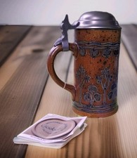 Goebel Merkelbach Bierkrug  Zinndeckel, Jugendstil  Salzglasur 204 von 3000 rar