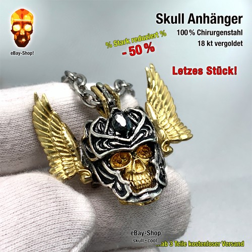 Skull flügelhelm anhänger - 1,