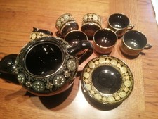 Teeservice England Greek Border Geschirr Teekanne Schwarz Rd No 236511 