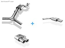 Fox Duplex Edelstahl Sport-Auspuff-Anlage Audi S5 quattro Coupe 4.2l je 2x90mm