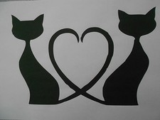 Schablone Katzen mit Herz auf