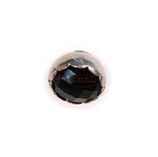 RING DING Top silber ca. 12mm zirkonia facettiert schwarz