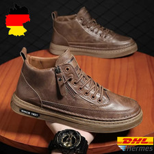 Herren Winter Stiefel aus Kunstleder – Warme High-Top Freizeit & Business Schuhe