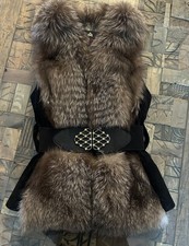 Weste Damen Echt Fuchs Pelz Weste Gr S-M Neue 