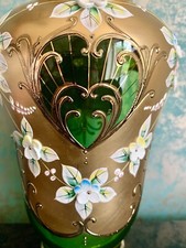 Böhmische Vase, Gold Emaille Glaskunst 