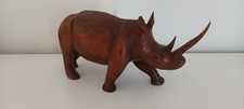 Handgeschnitzte Holzfigur Nashorn aus Ostafrika, Hand-carved Rhino Figure Africa
