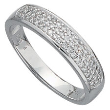Damenring Diamantring 585 Weißgold 14 Karat Brillanten 4,8 mm breit