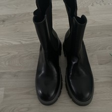 Marccain 39 Leder Plateau Stiefeletten Schwarz Boots 