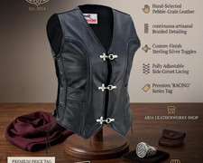 Leder Weste Kutte Damen