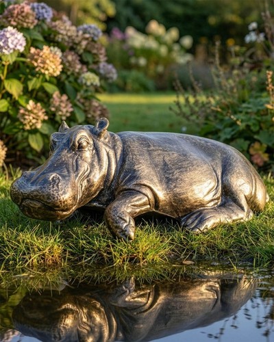 Nilpferd garten skulptur - garten,