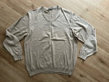 MÄRZ Herren V Pullover Gr. 54 Merinowolle beige Sandfarbe
