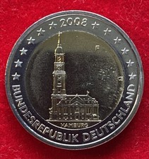 2 EURO Fehlprägung 2008 - Hamburg,  Gedenkmünze - alte Europakarte!