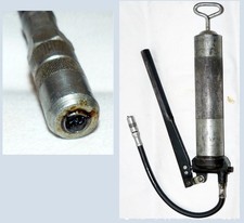Alte DDR Fettpresse Handfettpresse z. Abschmieren  - Länge ohne Schlauch 37cm