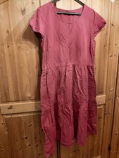 Gudrun Sjöden rotes  Leinenkleid Gr S Leinen 50% Baumwolle 50% Kurzarm gebr.