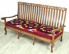 antik 3-teilige indian anglo Couch Garnitur Sofagarnitur Sessel suzani mit bezug