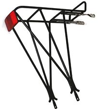 Fahrrad-Gepäckträger Alu-Stahl 24-26-28 Zoll verstellbar- schwarz- Reflektor Rot