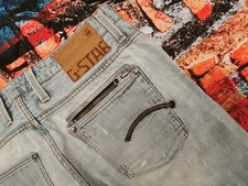 G-STAR RAW DENIM 5204 VINTAGE JEANS HOSE USED LOOK BLAU GRÖSSE 34 x LÄNGE 102 CM