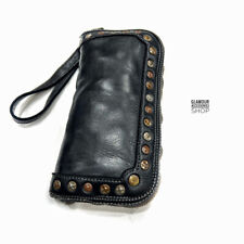 Damen Geldbörse Nieten Echtleder MADE IN ITALY Vintage Vixy