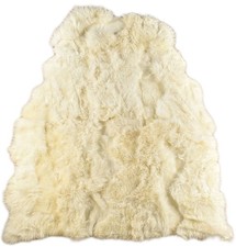 Lammfell Teppich Cremeweiß 230 x 170 cm – Multilayer-Teppich aus echtem Lammfell