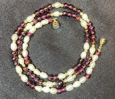 Halskette Edelsteine Naturstein Granat Perlen Handarbeit