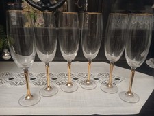 6 Sektgläser goldfarbener