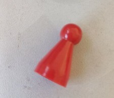 Ludostein rot hohl groß Plastik Spielmaterial Spielfigur Brettspiel Spiele