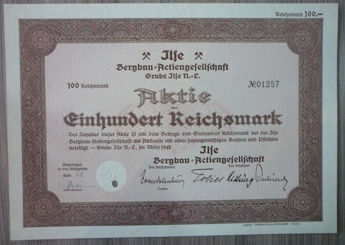 Aktie bergbau grube ilse - ag,,