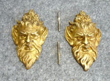 2 Außergewöhnliche Zierobjekte Bronze Fabelwesen für Kaminuhren Pendulen ~ 1880