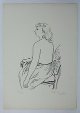 Aquatinta Radierung Dame Akt