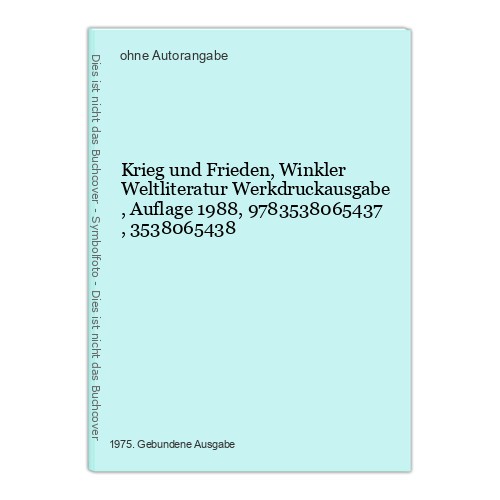 Krieg und frieden winkler - krieg,