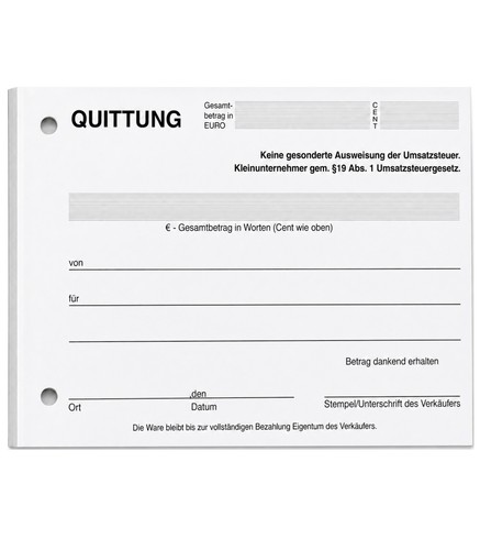 QUITTUNGSBLOCK