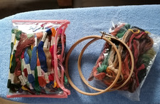 Stickgarn DDR Riesenkonvolut knapp 400 g mit Holzstickrahmen