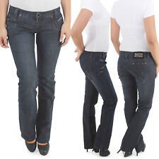 Damen Bootcut Schlaghose Jeans Hose Hüftjeans Stretchjeans Flared Weites Bein