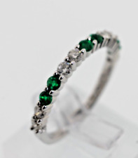 Memoire Ring Weißgold 750 mit Smaragden und Brillanten