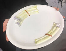 Bassano Keramik Italien Handarbeit große Spargelplatte 40 x 29 × 3 cm B-Ware