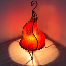 Orientalische marokkanische Stehlampe Stehleuchte Hennalampe Leder Lampe Leuchte