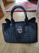 Damen Leder Tasche Schwarz "Made in Italy" Neu