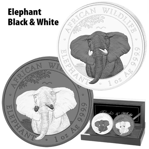 Silbermünzen elefant black - silbermünzen,