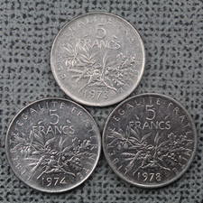 Frankreich 5 Francs x3 1973