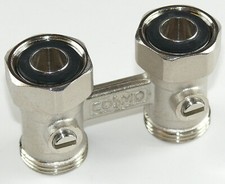 COSMO ZWEIROHR HAHNBLOCK DURCHGANG 3/4" VENTILHEIZKÖRPER FLACHHEIZKÖRPER